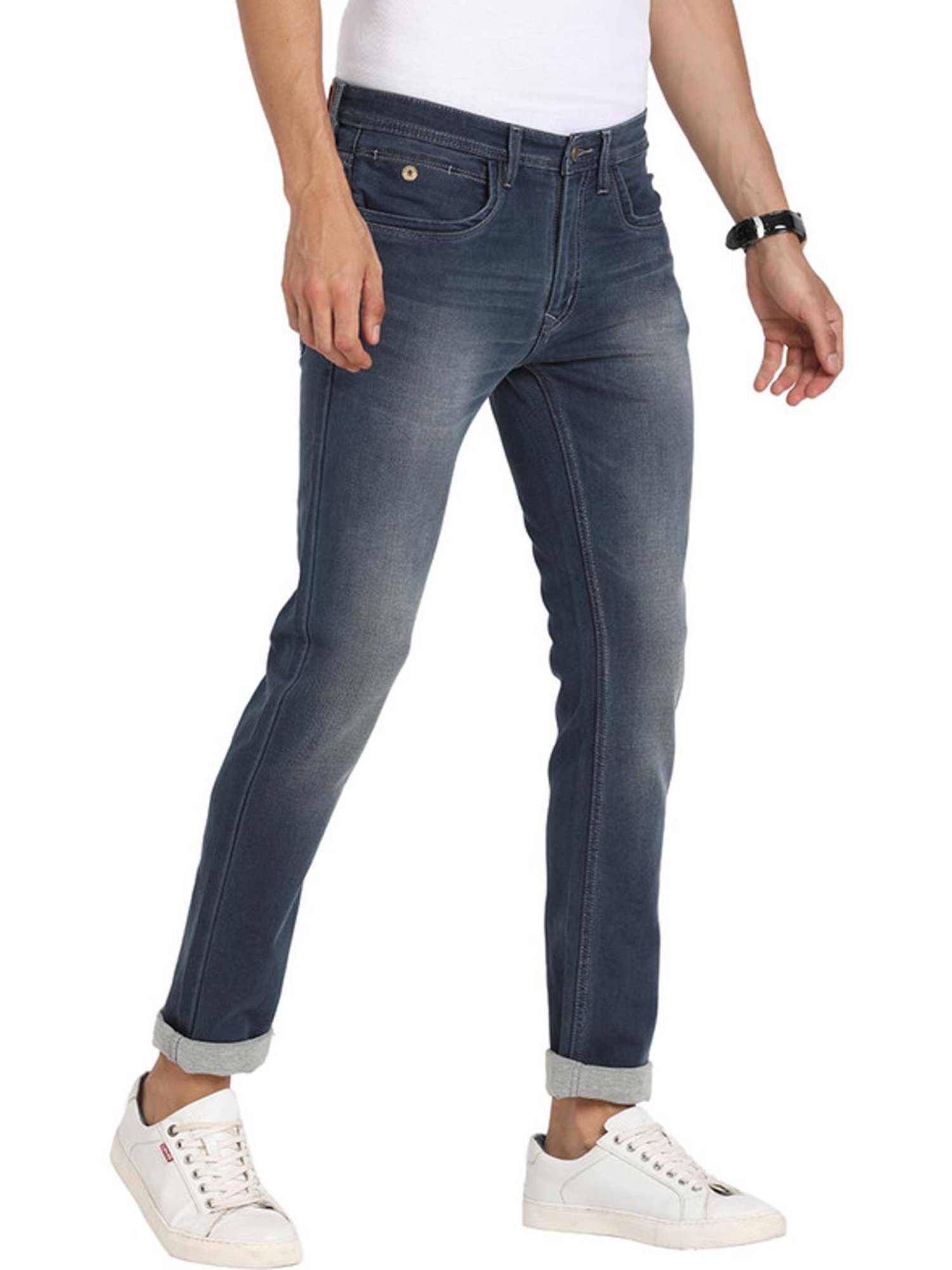 Turtle Blue Narrow Fit Stretchable Jeans