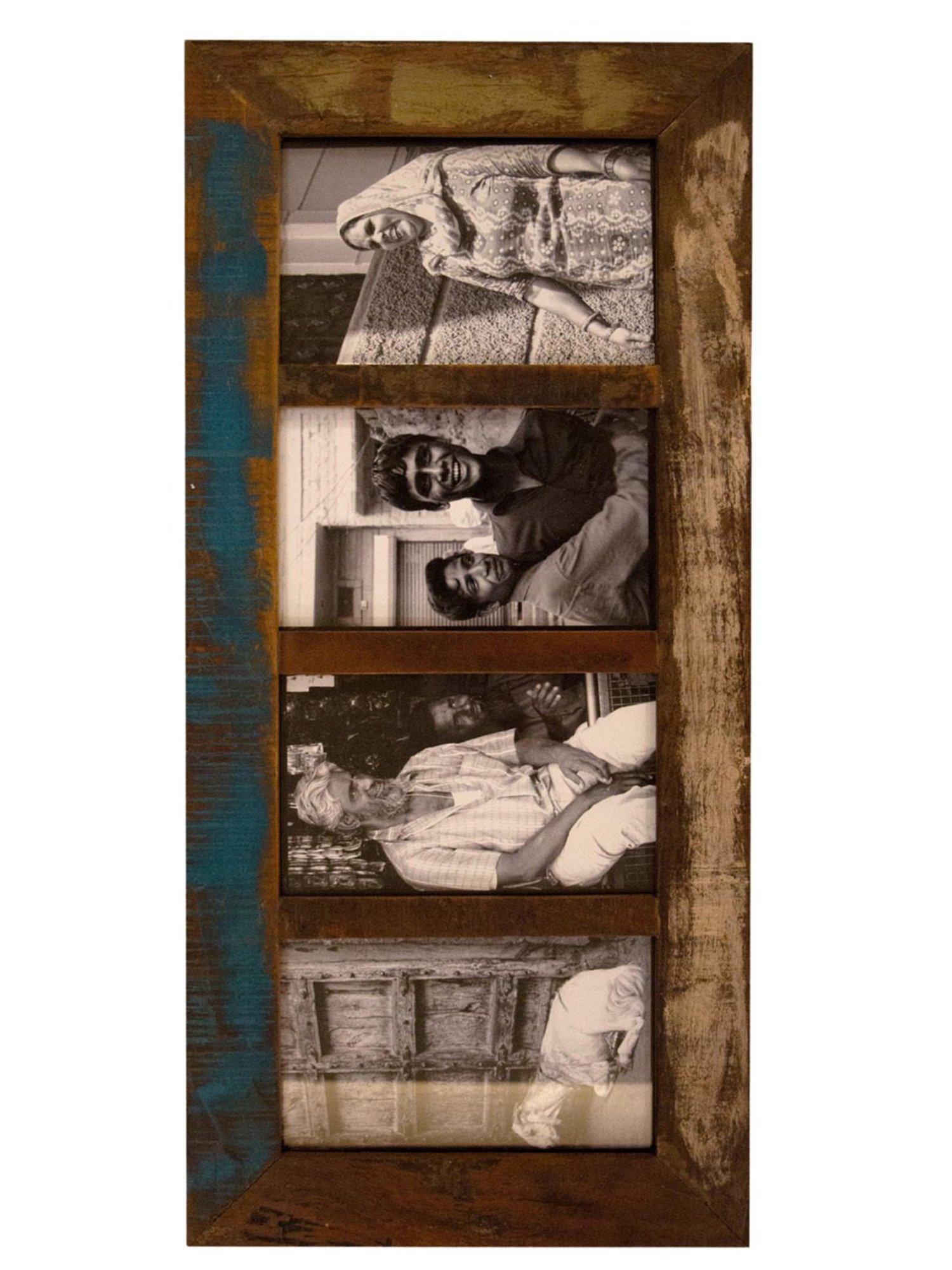 Ambi Vintage Wooden Photo Frame - 4 Photos - 30 X 14 Inches