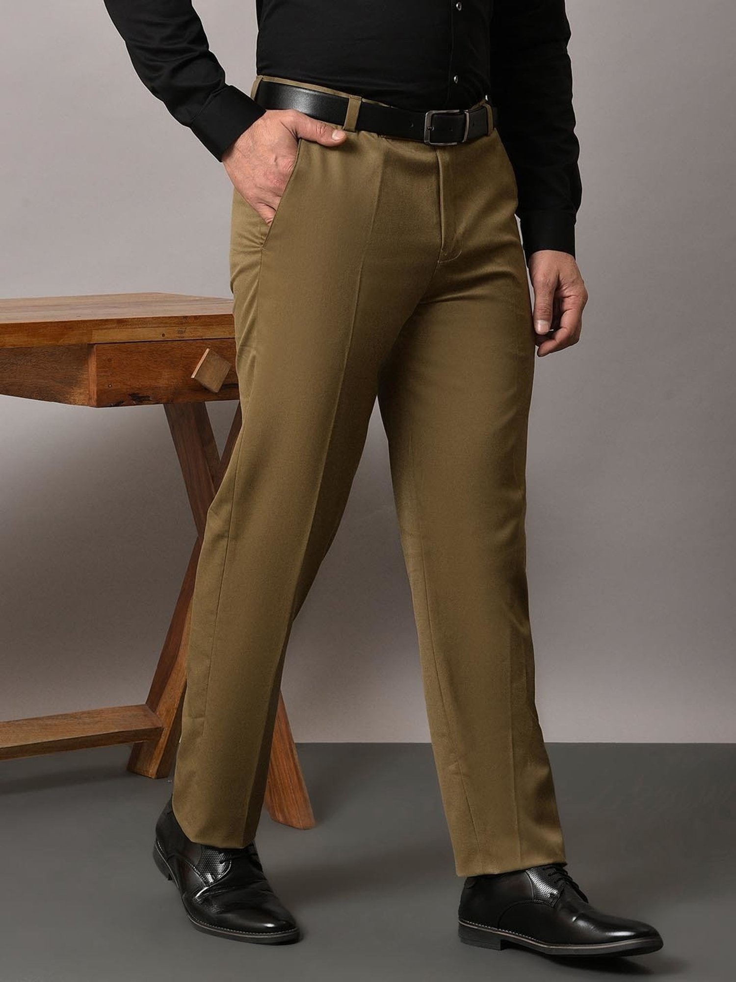 Arrow Navy Regular Fit Trousers