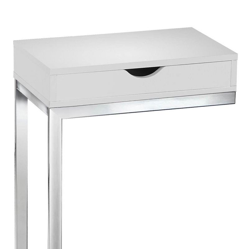 Monarch Specialties Contemporary End Table & Accent End Table, Glossy White
