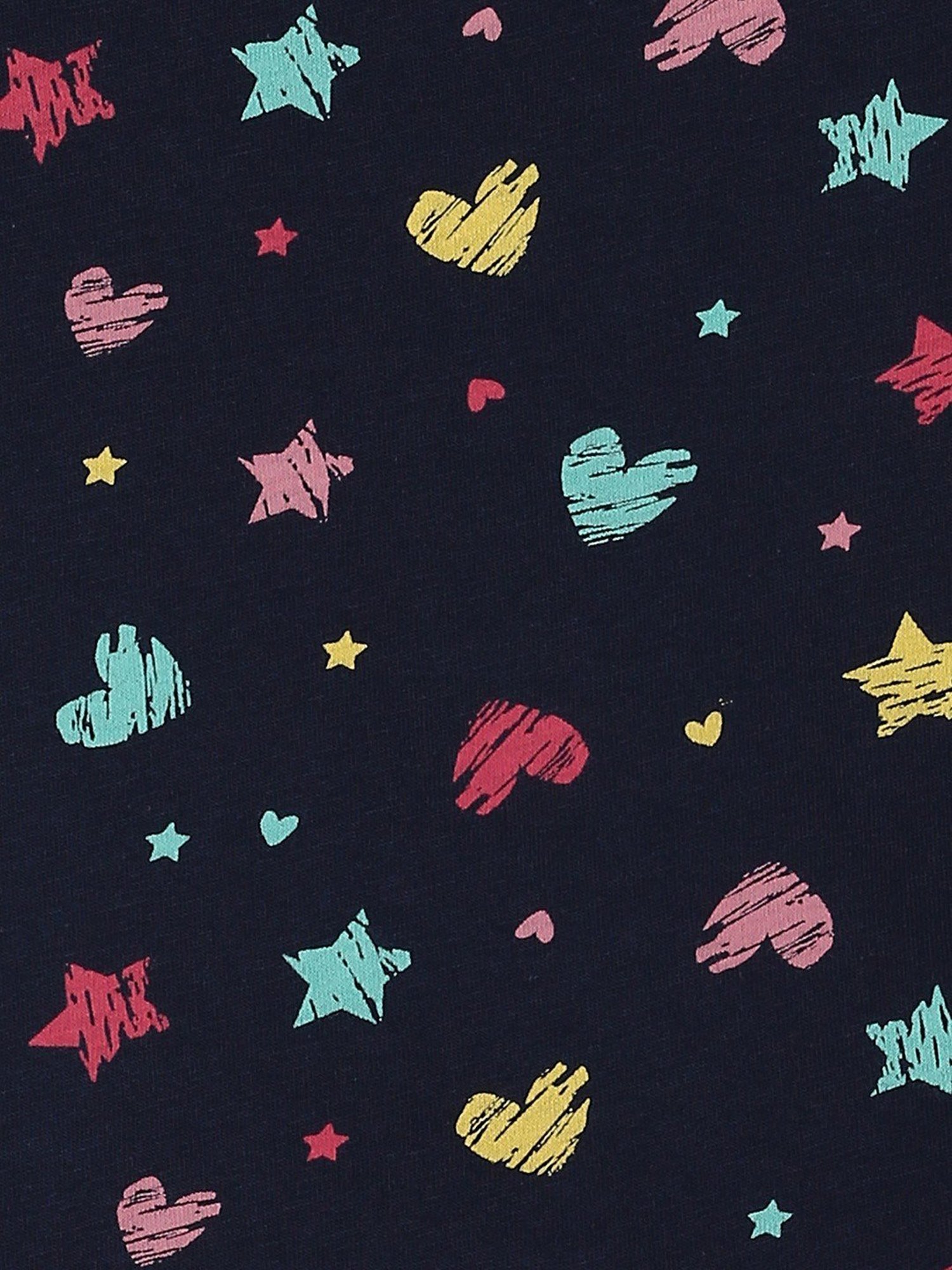 Juniors by Lifestyle Navy Cotton Printed T-Shirt