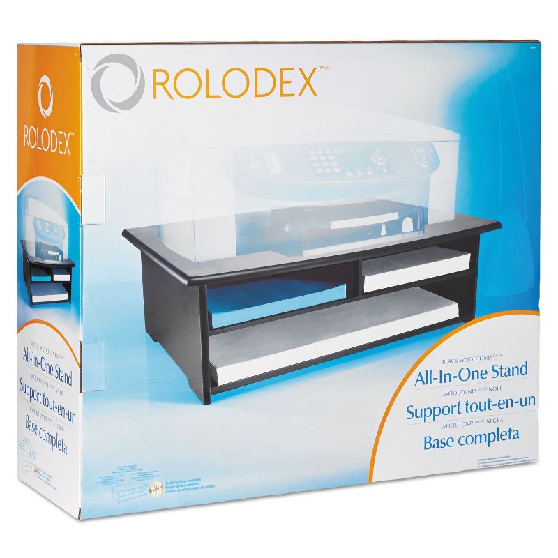 Rolodex Wood Tones Printer Stand 21 x 18 Black 82431