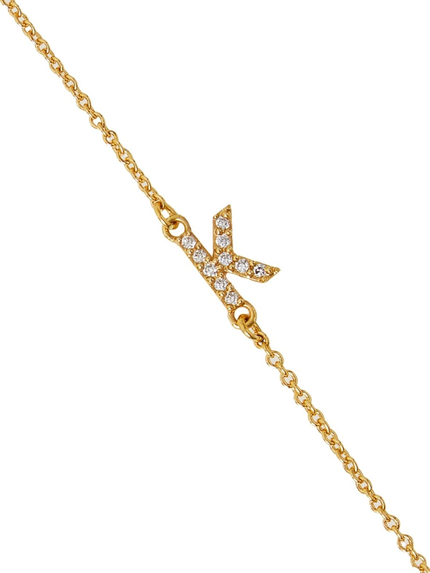 Accessorize London Women's Z Real Gold Plated Cubic Zirconia Initial Bracelet Letter K