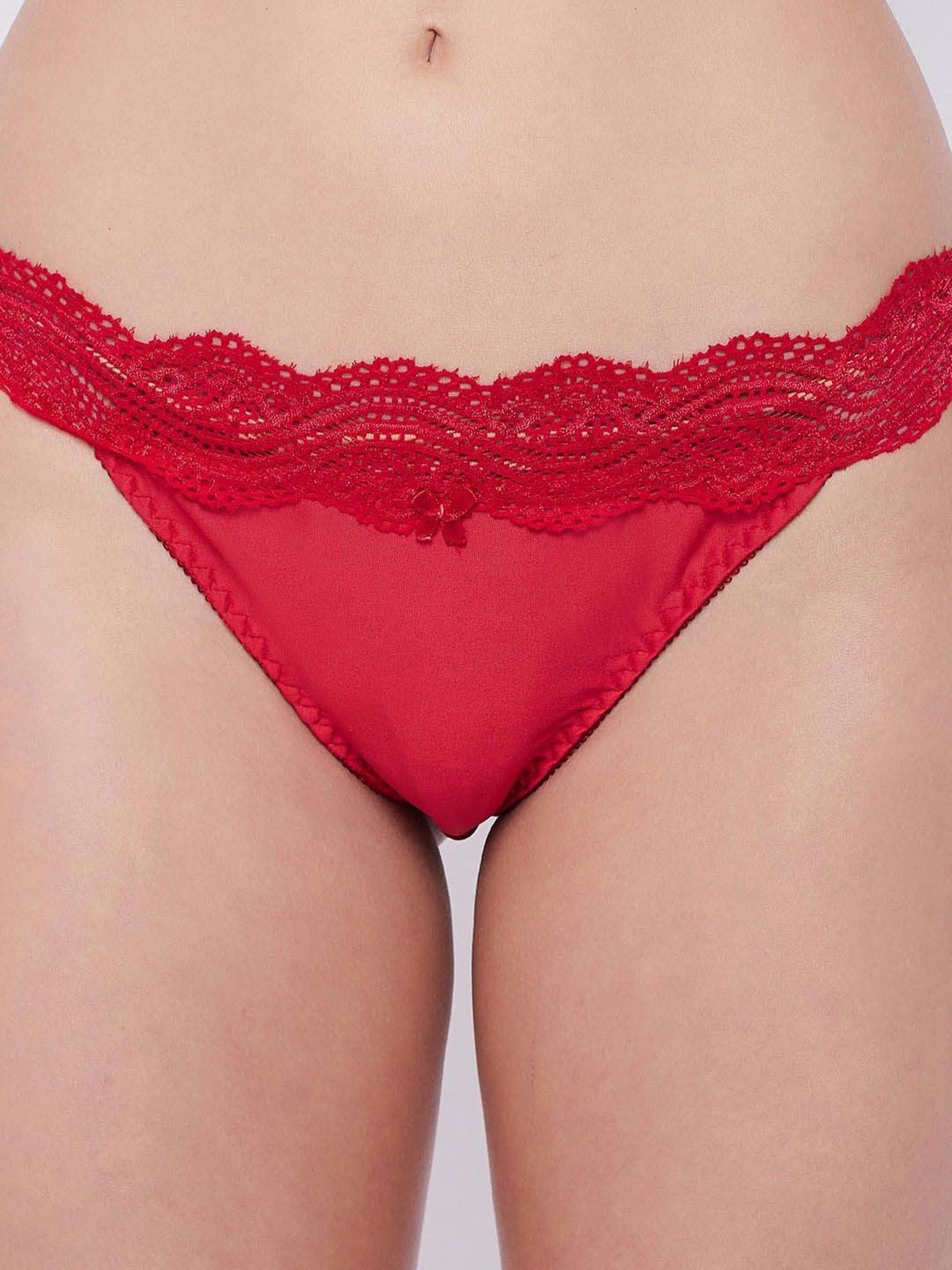 Secrets By ZeroKaata Black & Red Lace Work Bikini Panty - Pack Of 3