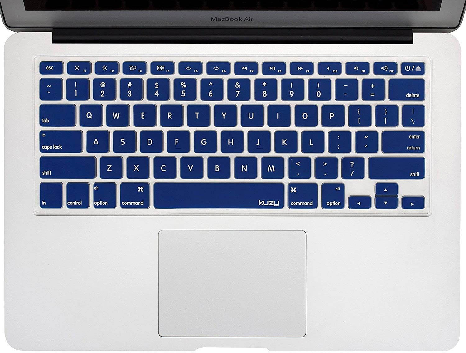 Kuzy - MacBook Keyboard Cover for Older Version MacBook Pro 13, 15, 17 inch and MacBook Air 13 inch, iMac Wireless Keyboard, Apple Computer Accessories Key Board Silicone Skin Protector - Navy Blue