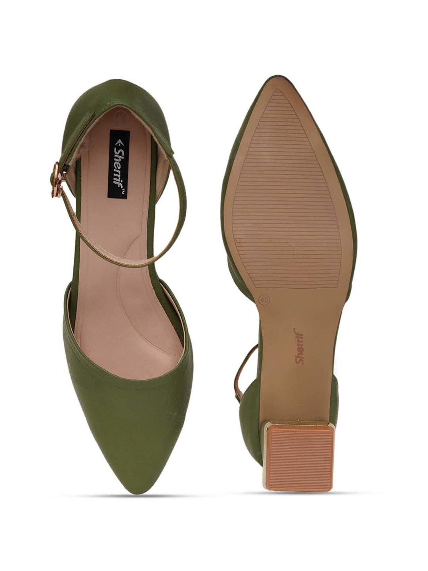 Sherrif Women's Green Ankle Strap Sandals