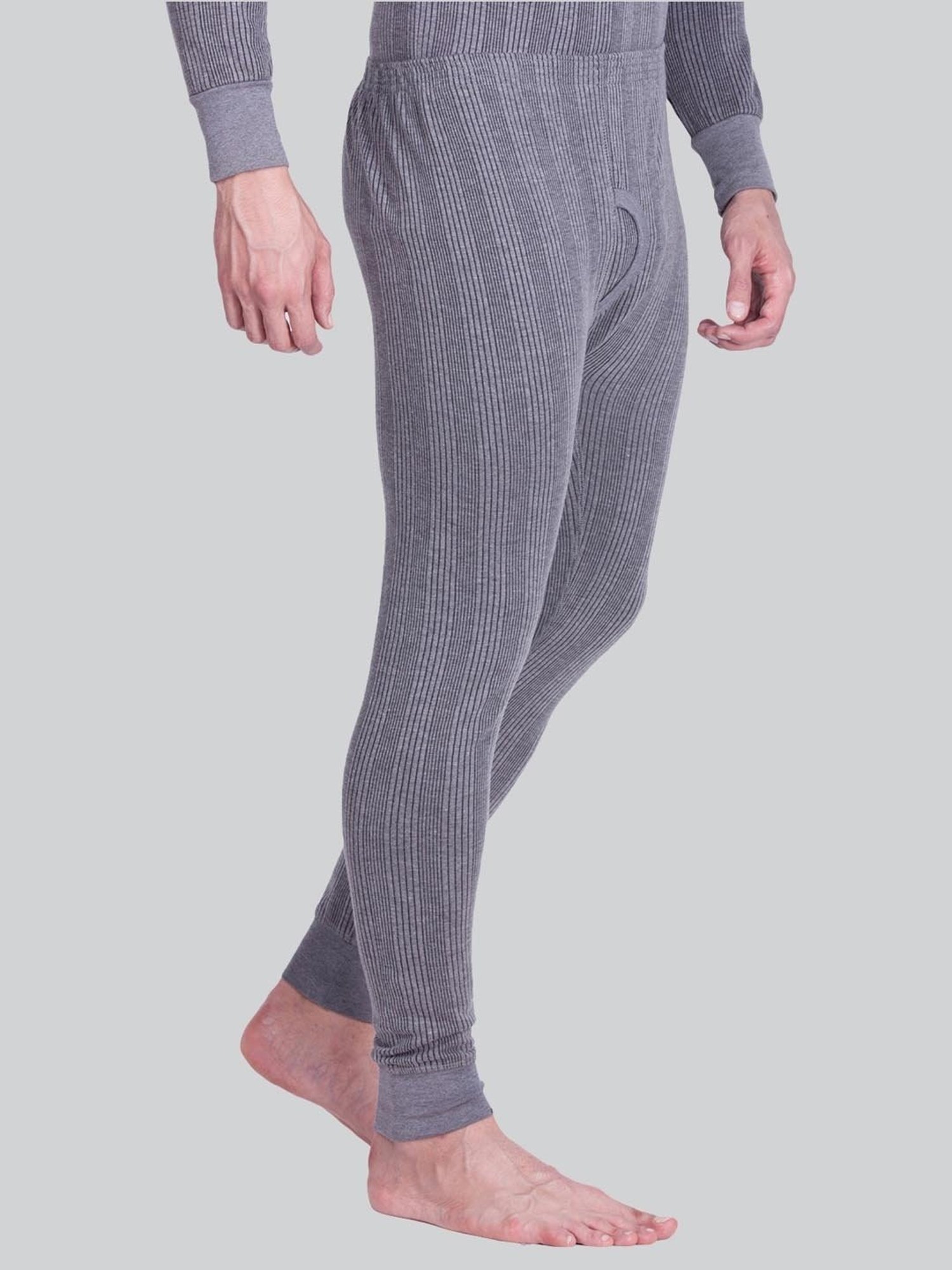 LUX Inferno Charcoal Skinny Fit Striped Thermal Bottoms