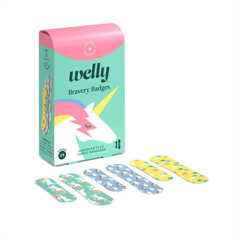 Welly Rainbow and Unicorn Flex Fabric Bandages Replenishment Pack - 24ct