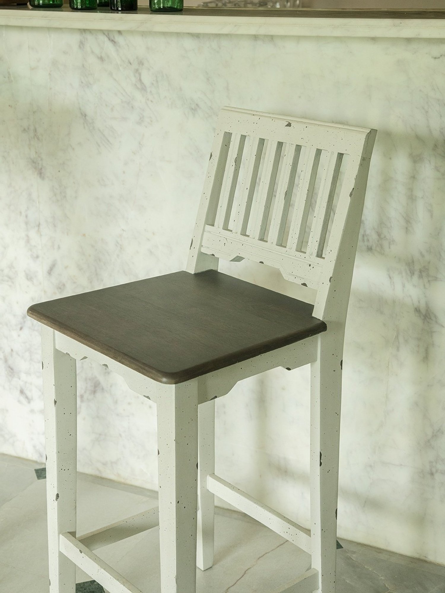 Ikiriya Kassel Solid Brown Wood Wine Rack Teak Finish