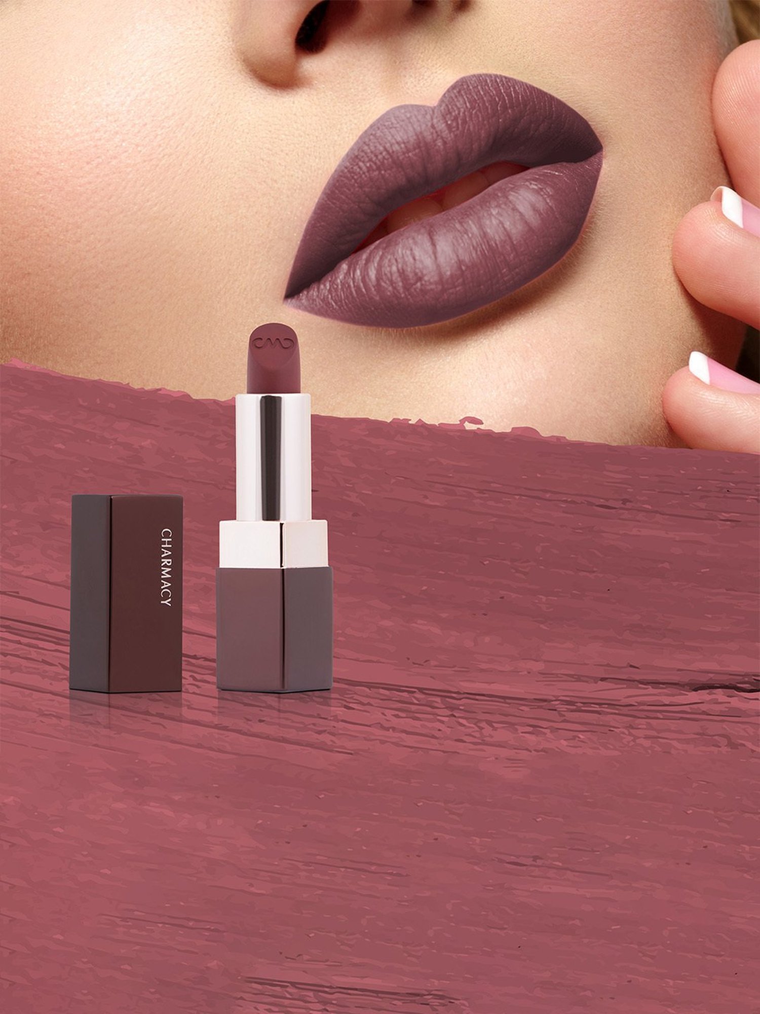 CHARMACY Milano Soft Satin Matte Lipstick Mystic Maroon 46 - 3.8 gm