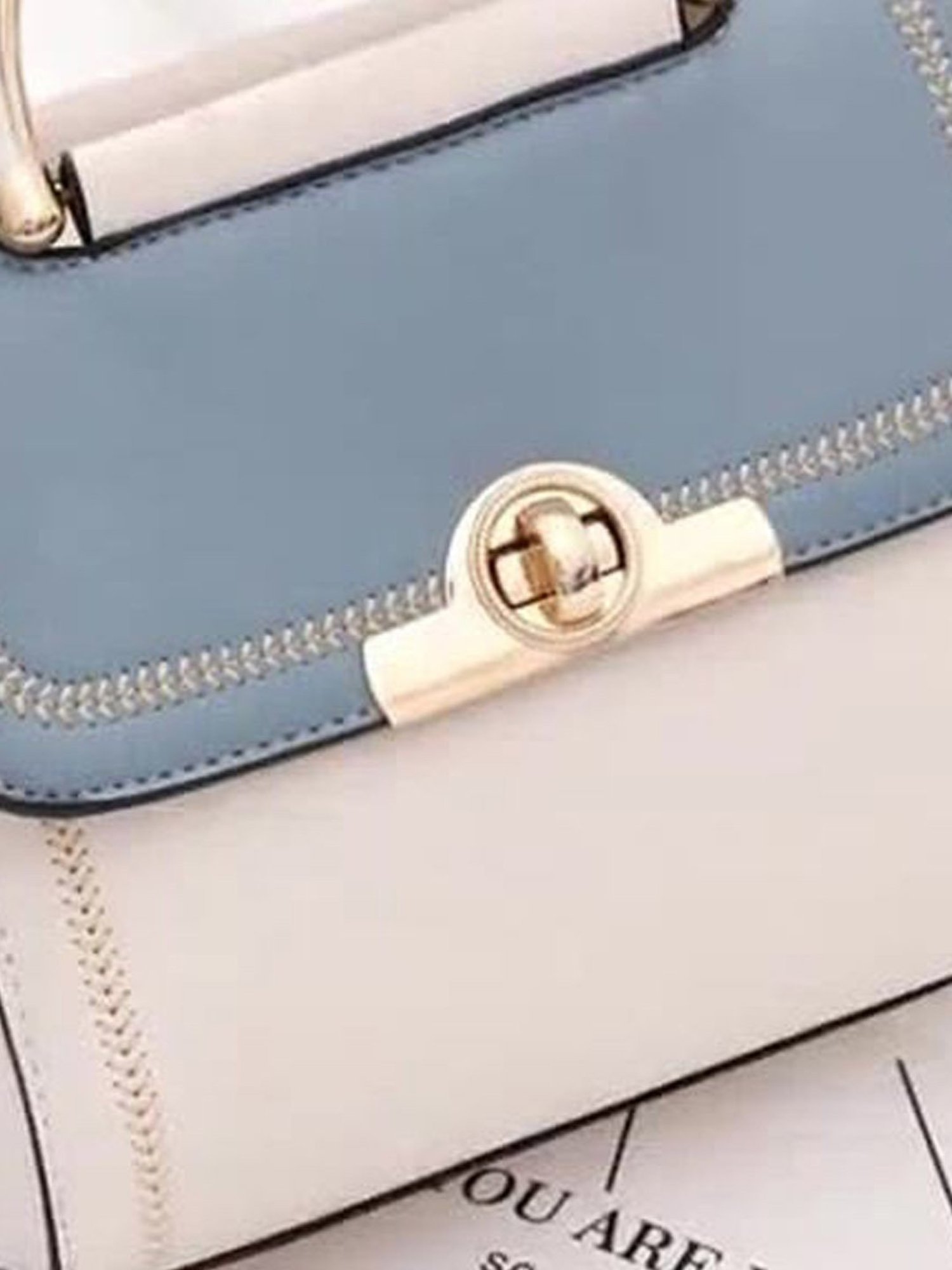 Angeline Beige Solid Medium Satchel Handbag