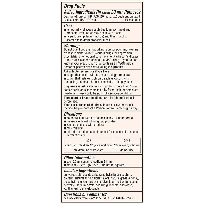 Robitussin Cough + Chest Congestion DM MAX Relief Liquid - Dextromethorphan - Honey - 8 fl oz