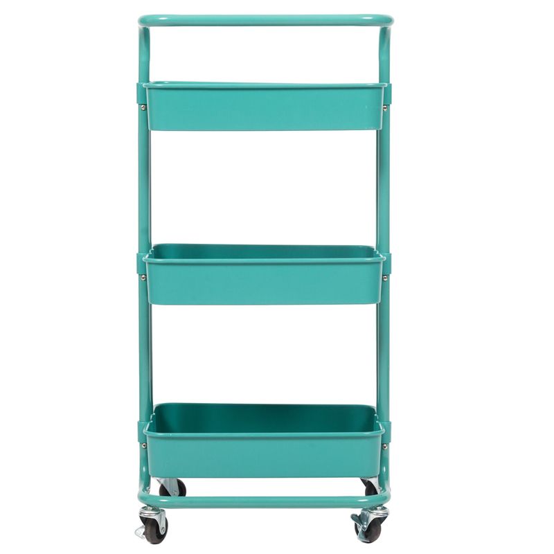 Pemberly Row 3 Tier Mobile Storage Caddy in Teal