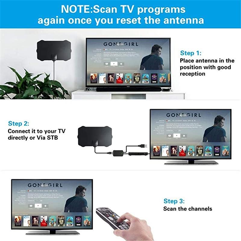 TV Antenna HD TV Antennas Aerial for 4K 1080P Amplified HD Digital Antenna Indoor TV Antenna with Amplifier Signal Booster TV Free Local Channels