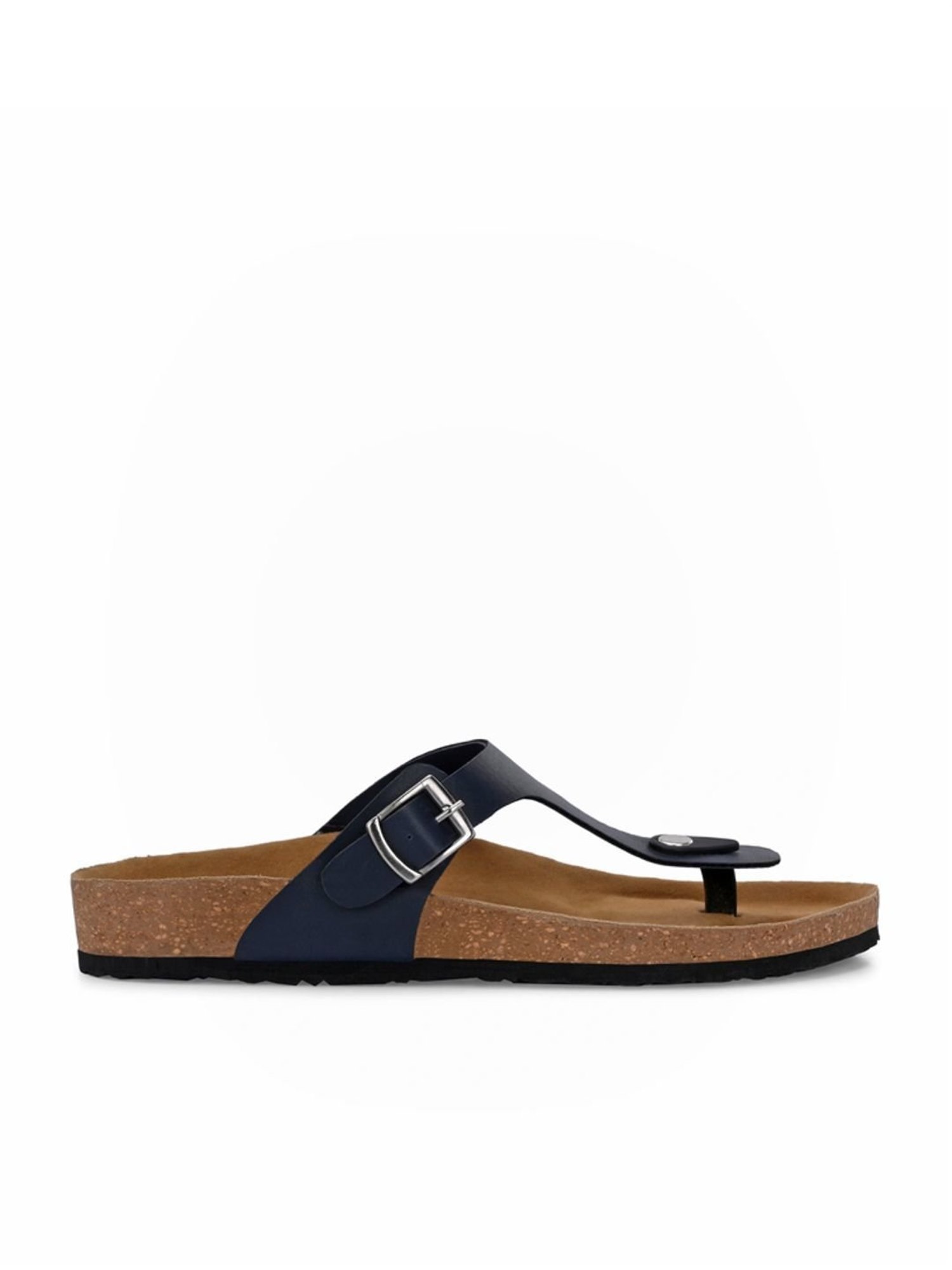 Hoversole Men's Navy Cork T-Strap Sandals