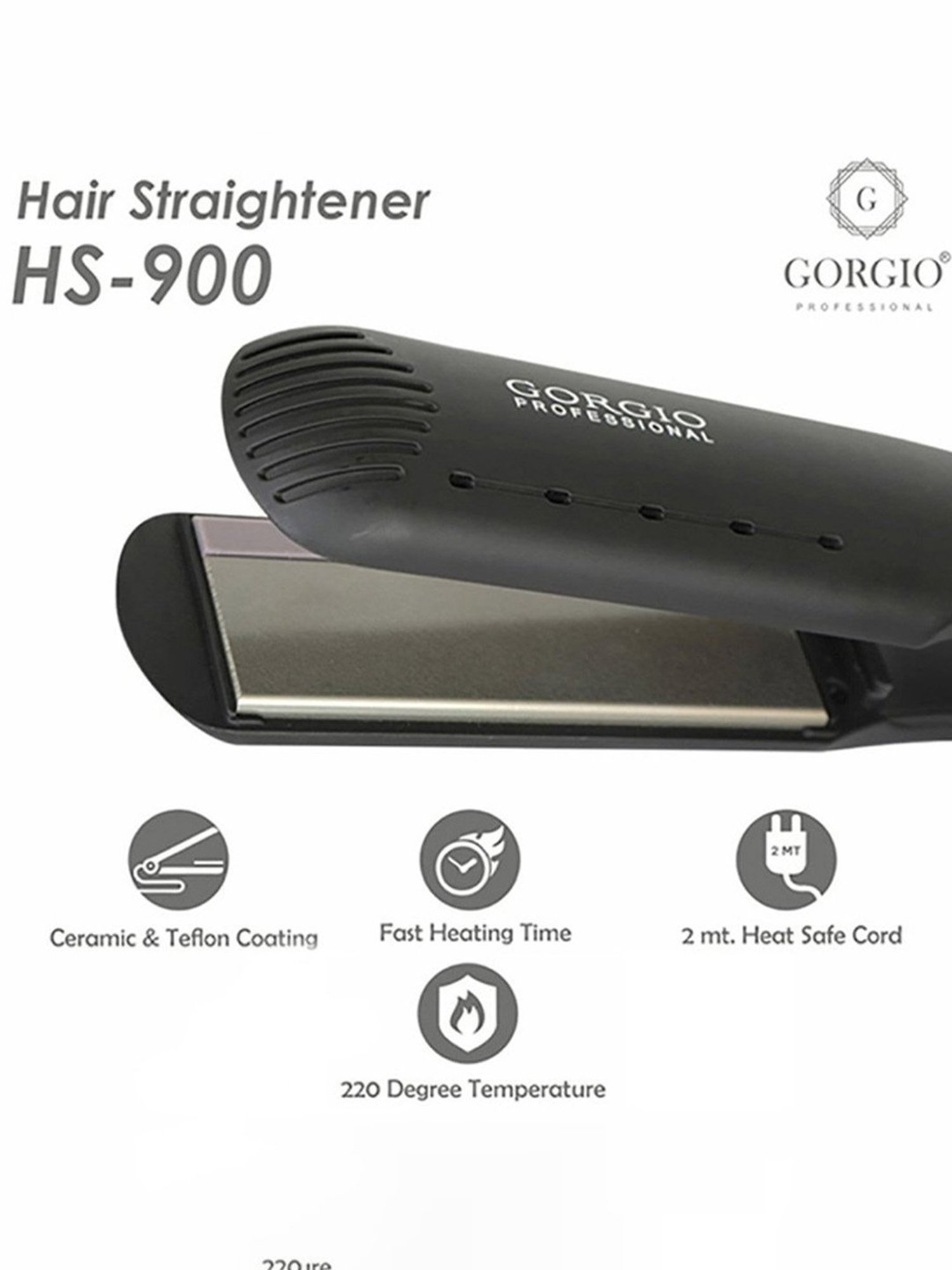 Gorgio Professional HS900 Hair Straightener (Black)