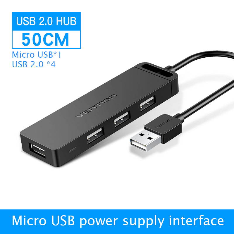 Yijianxi 4-Port USB 2.0 Ultra Slim Data Hub USB Flash Drives