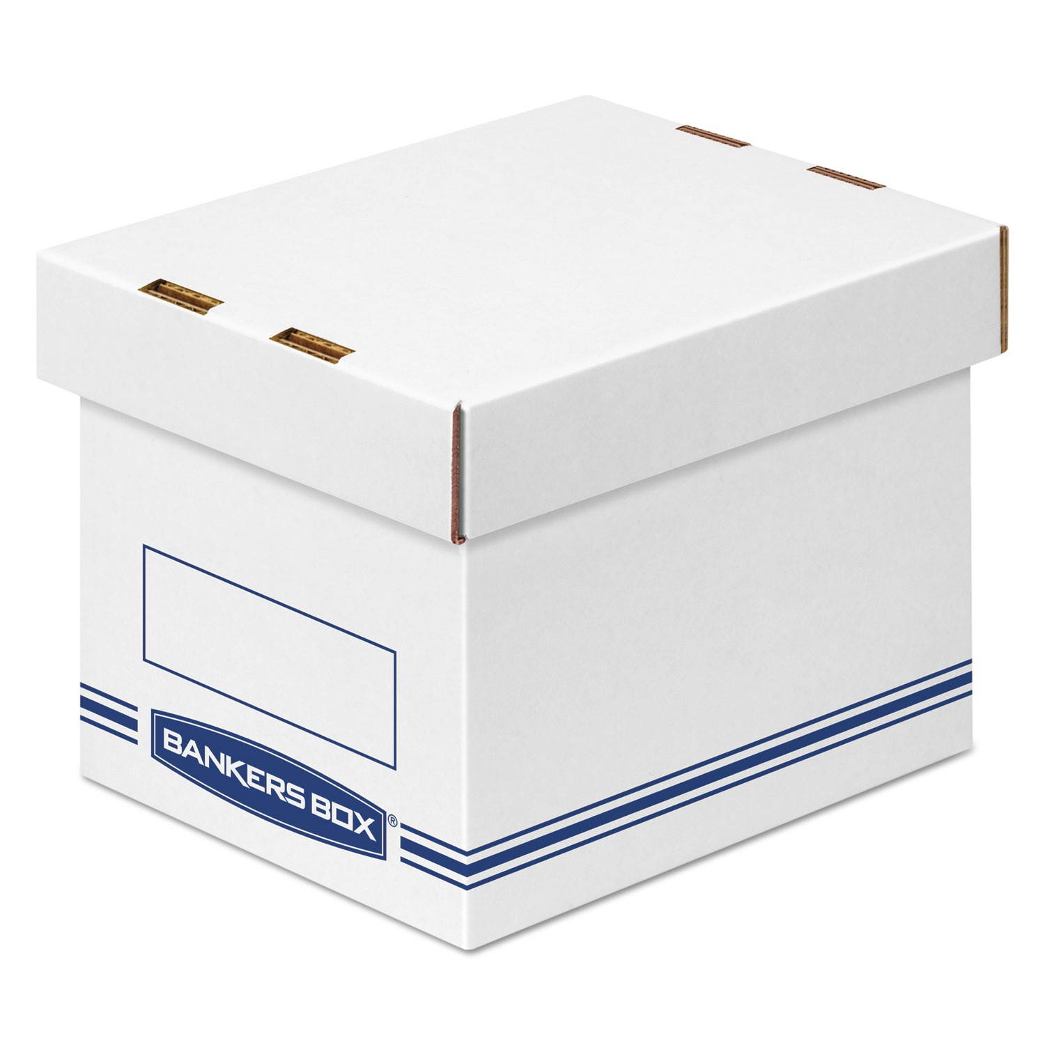 Bankers Box 4662101 Organizer Storage Boxes, Small, White/Blue, 12/Carton