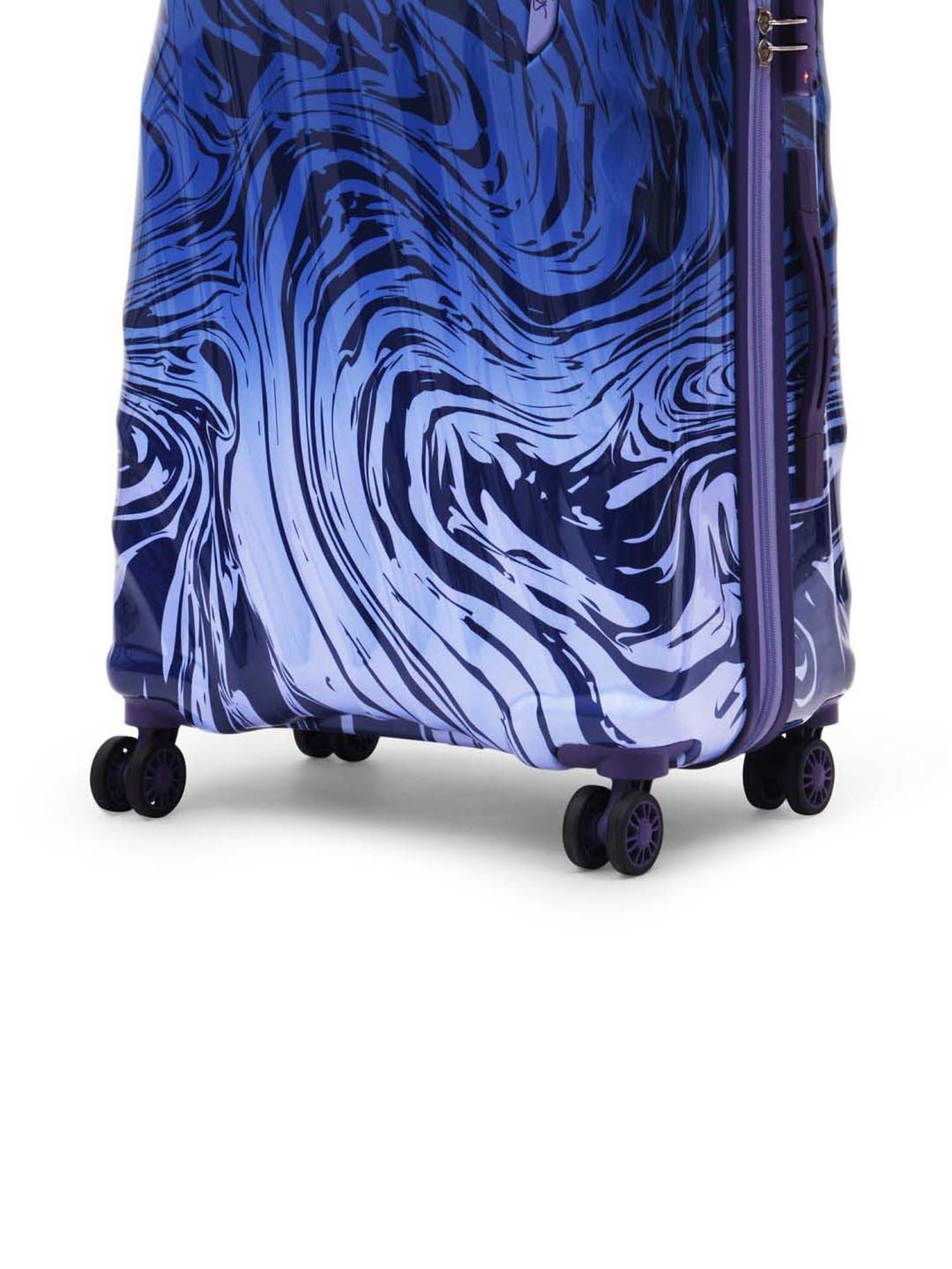 Skybags Openskies Blue Printed Hard Medium Trolley Bag - 47 cm