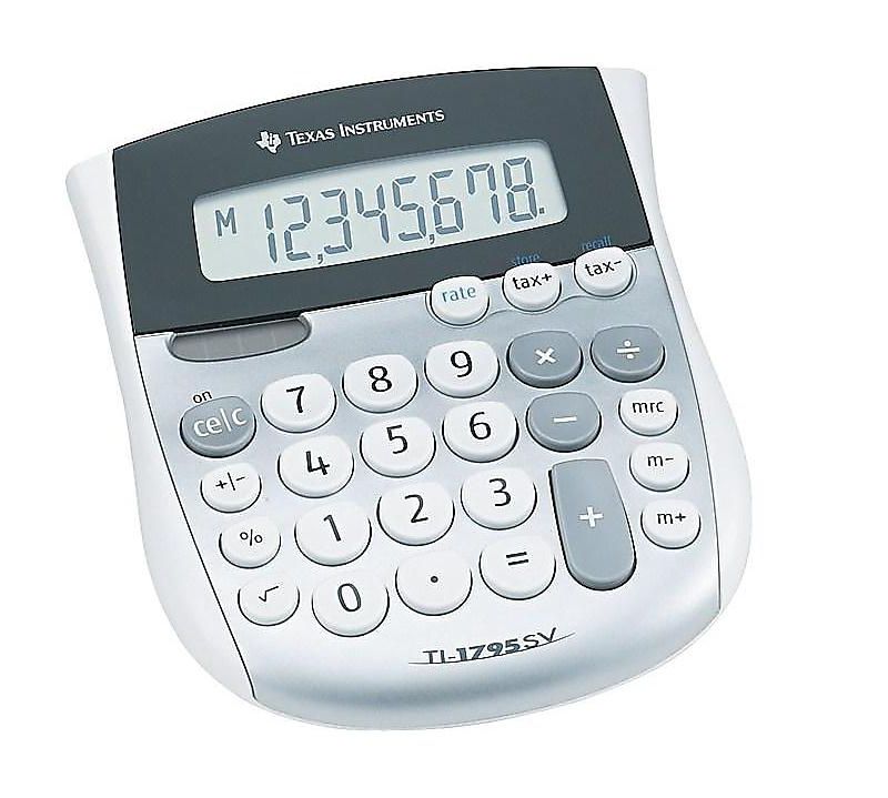 Texas Instruments TI-1795SV Minidesk Calculator 8-Digit LCD TI1795SV