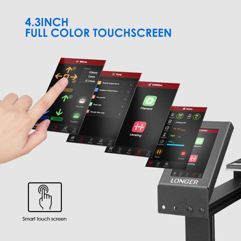 LONGER LK5 Pro 3D Printer, Open Source with Large Print Size 300x300x400mm, Tempered Glass Platform, Diagonal Rod Resume Printing