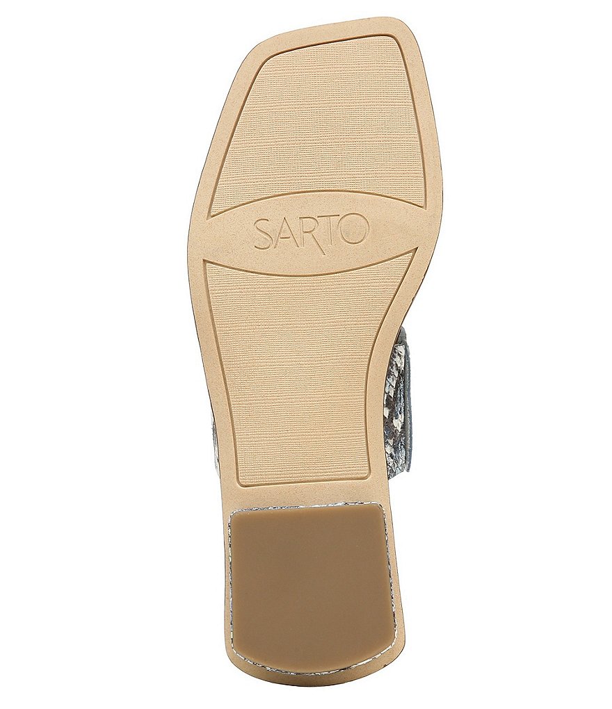 Sarto by Franco Sarto Ediana Snake Print Leather Thong Slide Sandals