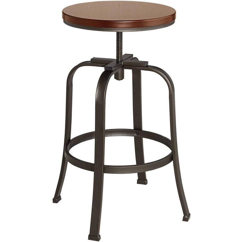 Elm Lane Radin Hammered Bronze Adjustable Swivel Bar Stools Set of 2