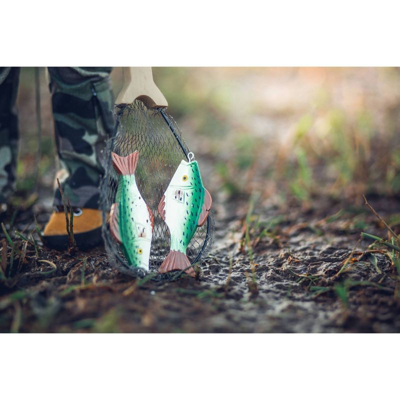 The Queen's Treasures 18 Inch Doll Fishing Adventure Accessories, Pole, Net, Wood Creel, Pail, 3 Fish