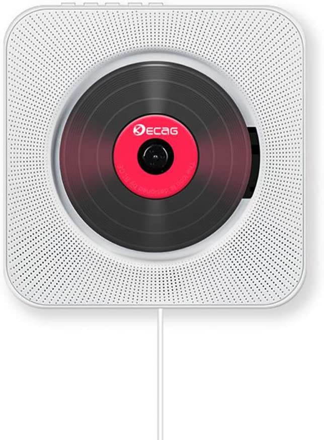 Yixianxi Home Wall Mounted CD Player Surround Sound FM Radio Bluetooth USB MP3 Disk Portable Music Player Remote Control Stereo Speaker (White)