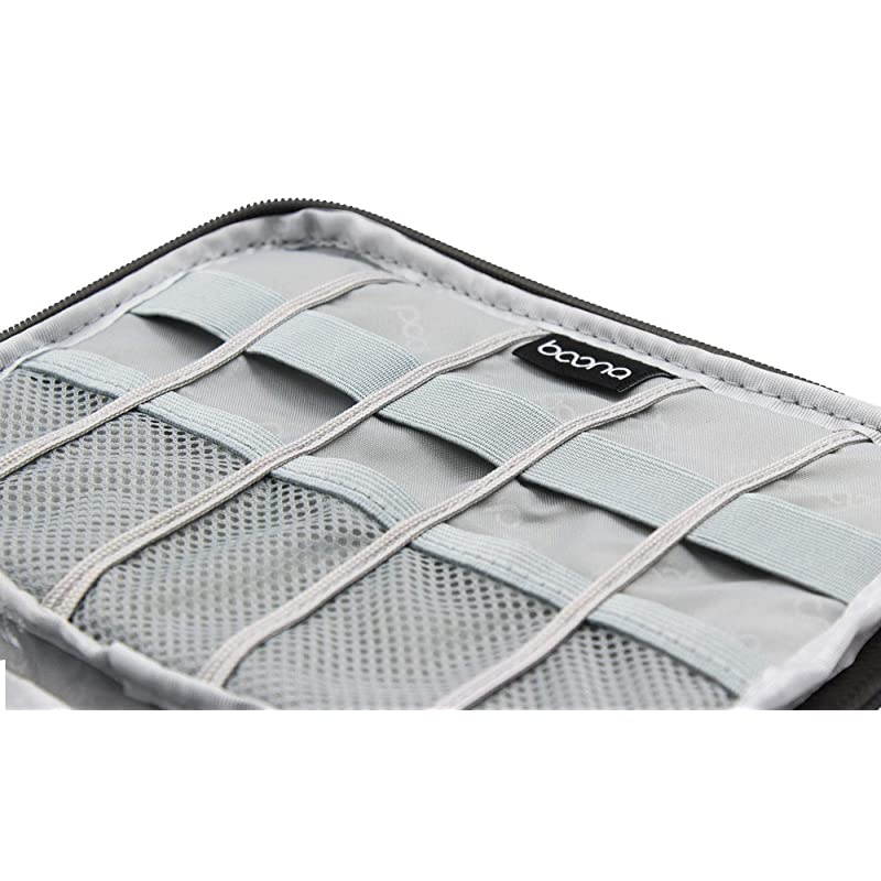 Electronic Accessories Organizer Travel Universal Cable Storage Bag Lightweight Durable Gadgets Case with Strap for Cable Charger Phone USB SD Card Medium SingleLayer Black