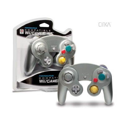 Wii/ GameCube Wired Controller (Silver) - CirKa