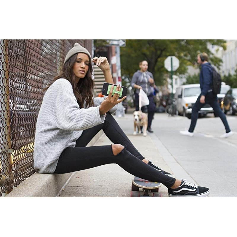 Phone Grip with Expanding Stand and Slim Wallet (Steel Gray)