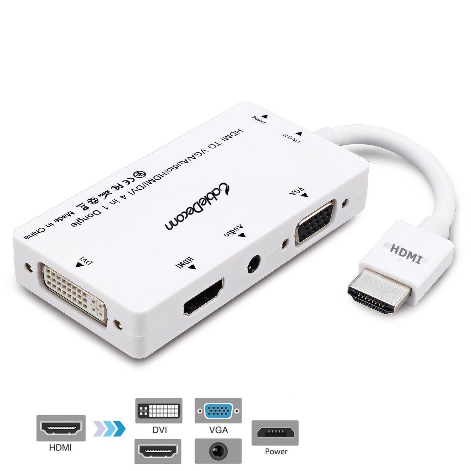 CableDeconn hdmi hub 4in1 hdmi to hdmi vga dvi Audio with Micro USB adapter Multiport hdmi Splitter Converter cable For PS3 hdtv Computer