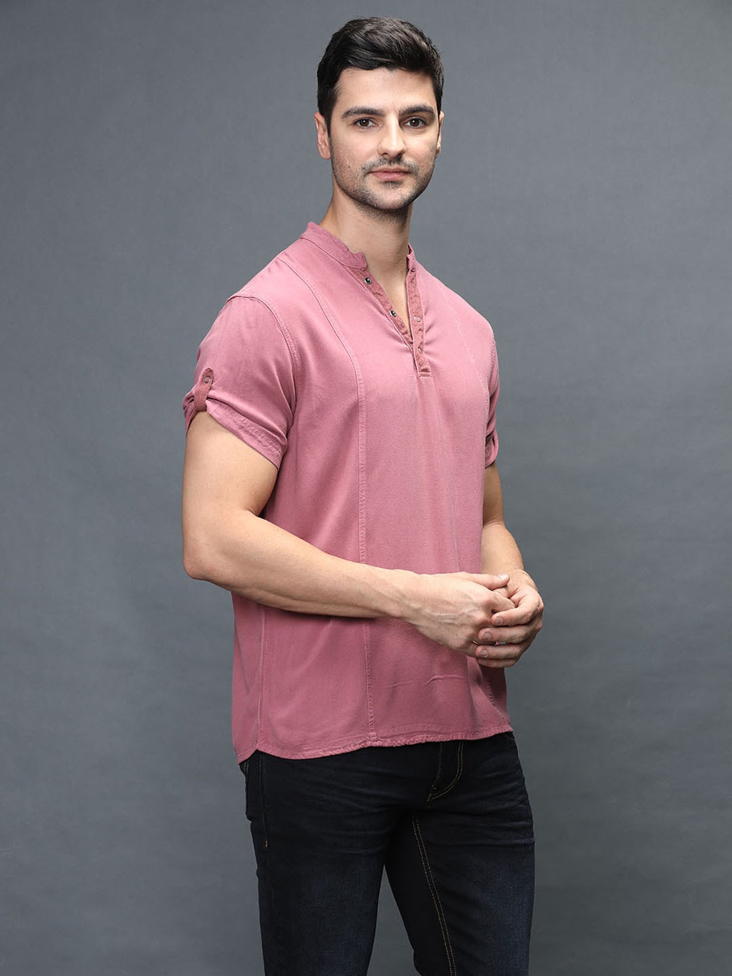 Identiti Peach Slim fit Shirts