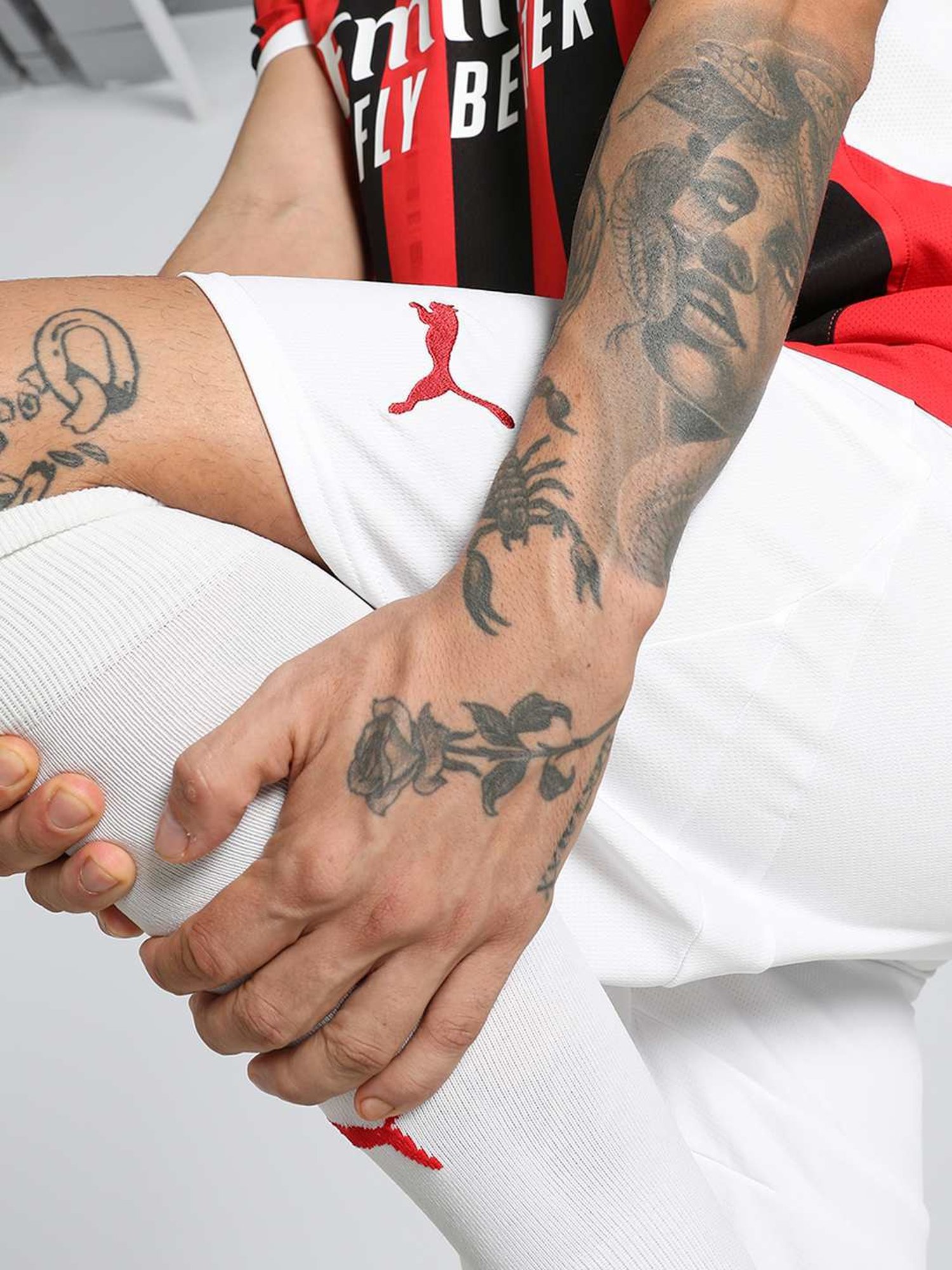 Puma AC Milan White Regular Fit Sports Shorts