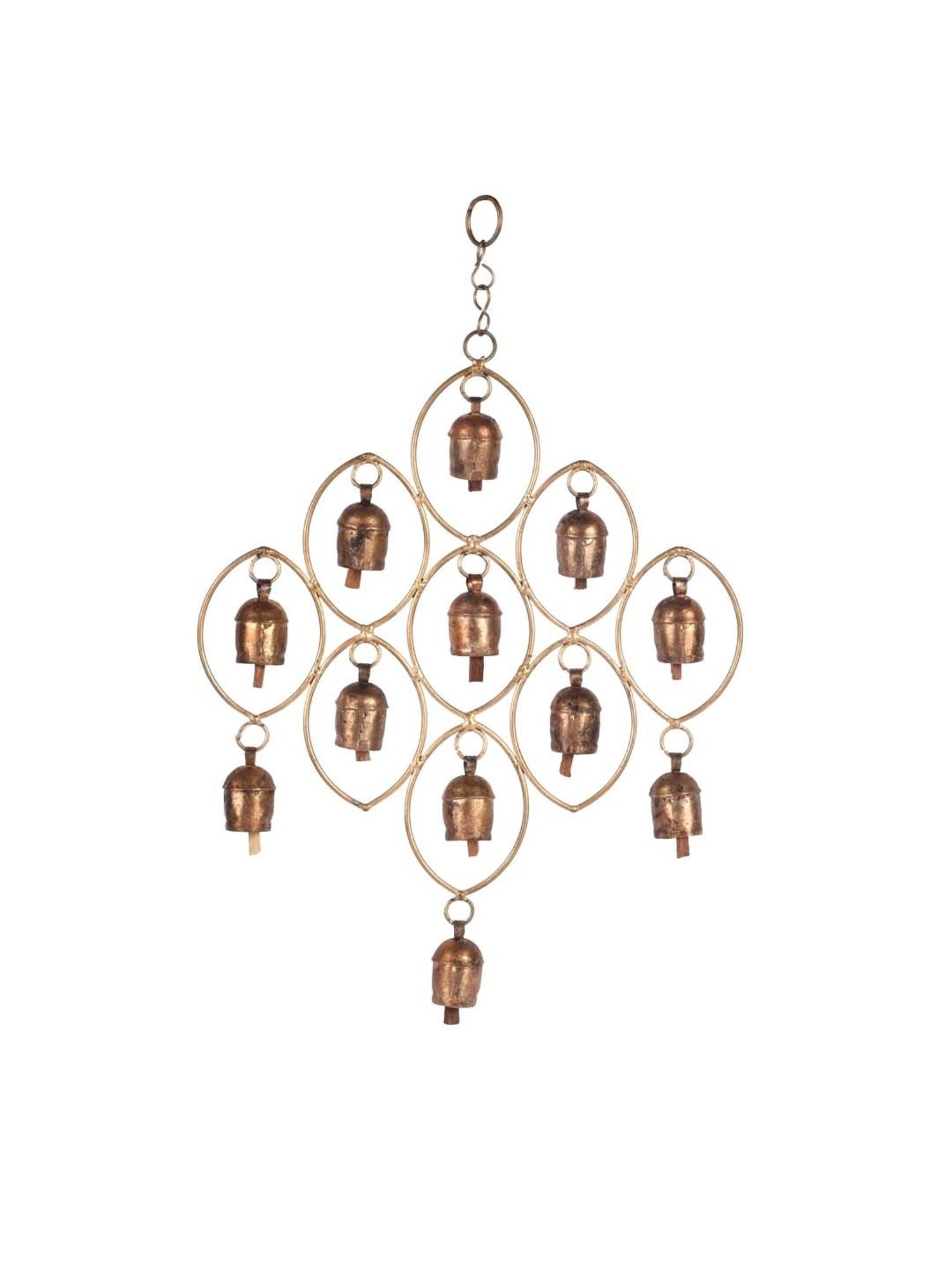 Unravel India Golden Copper Windchime - Set of 1