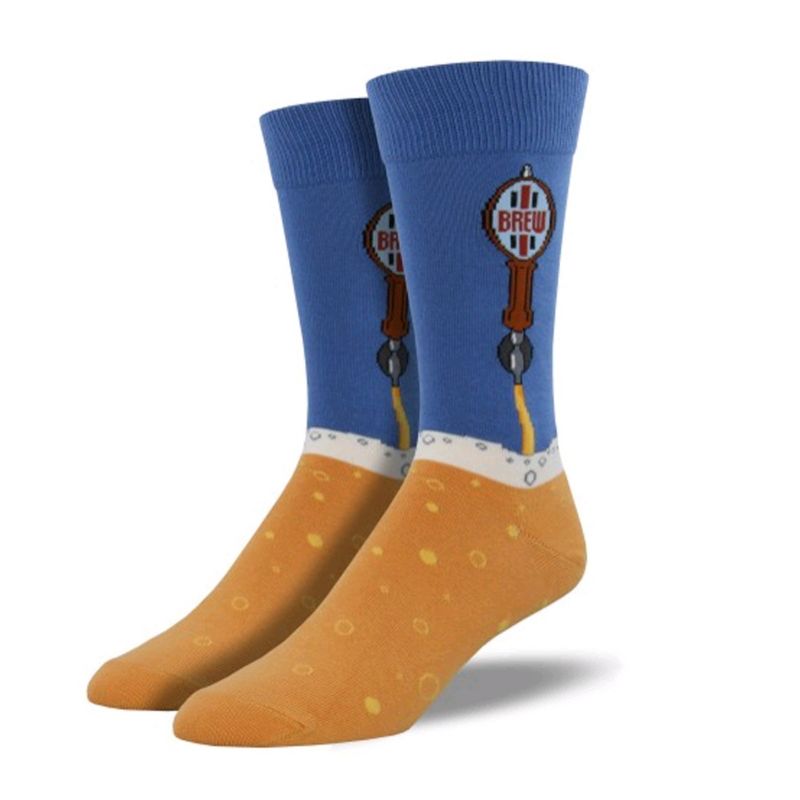 Novelty Socks 10.0" Beer Taps Blue Crew Brew Socksmith  -  Socks