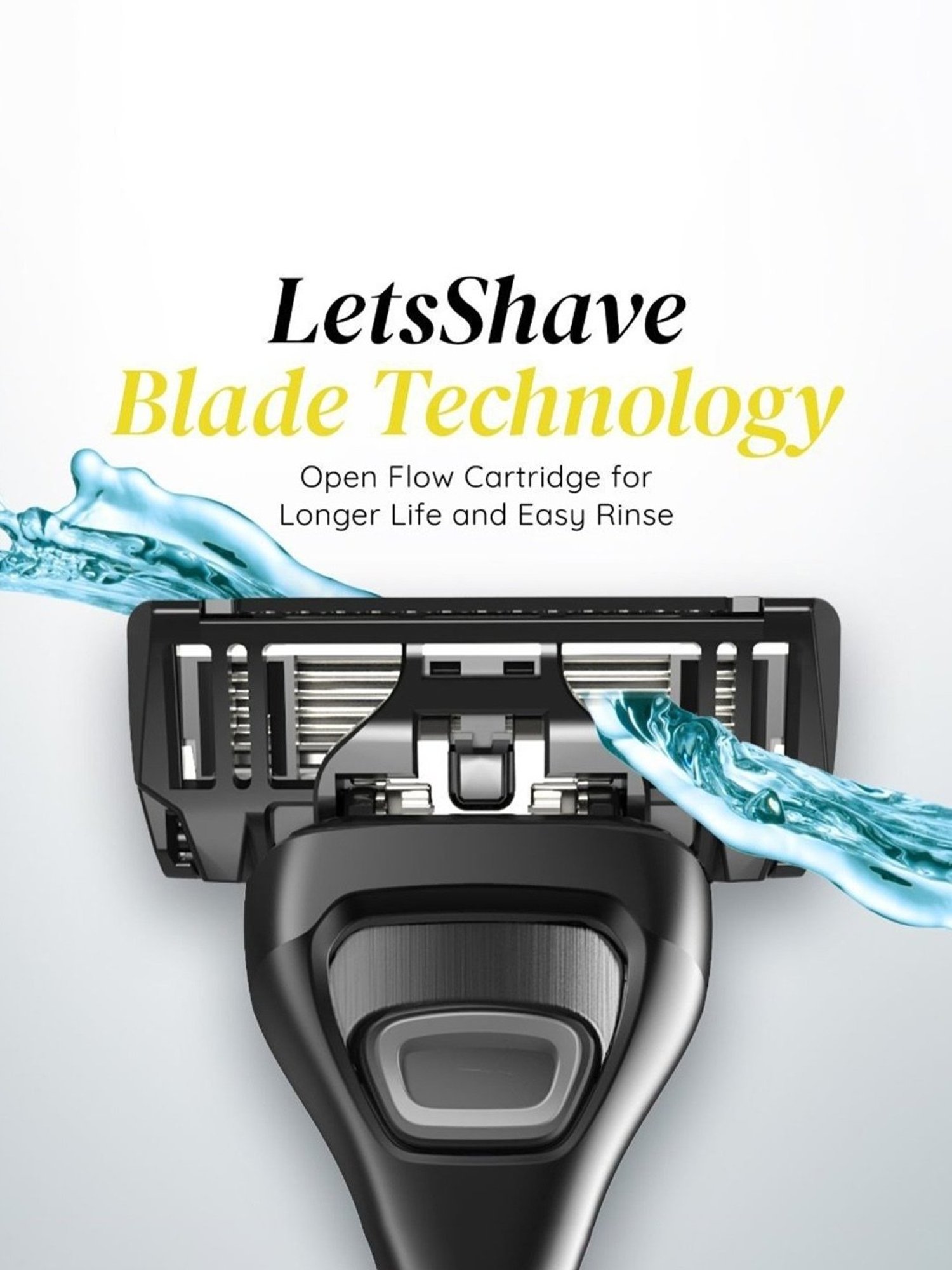 LetsShave Pro 6 Advance Shaving Blades - Pack of 4 (Yellow/Black)