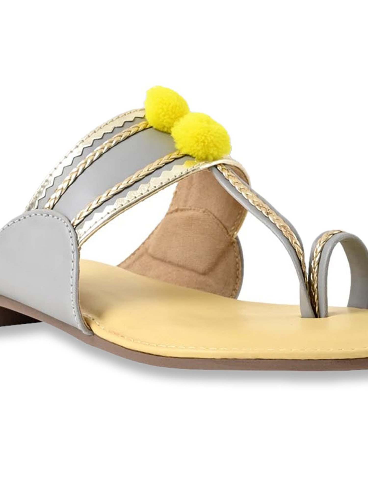 Jove Women's Grey Toe Ring Sandals