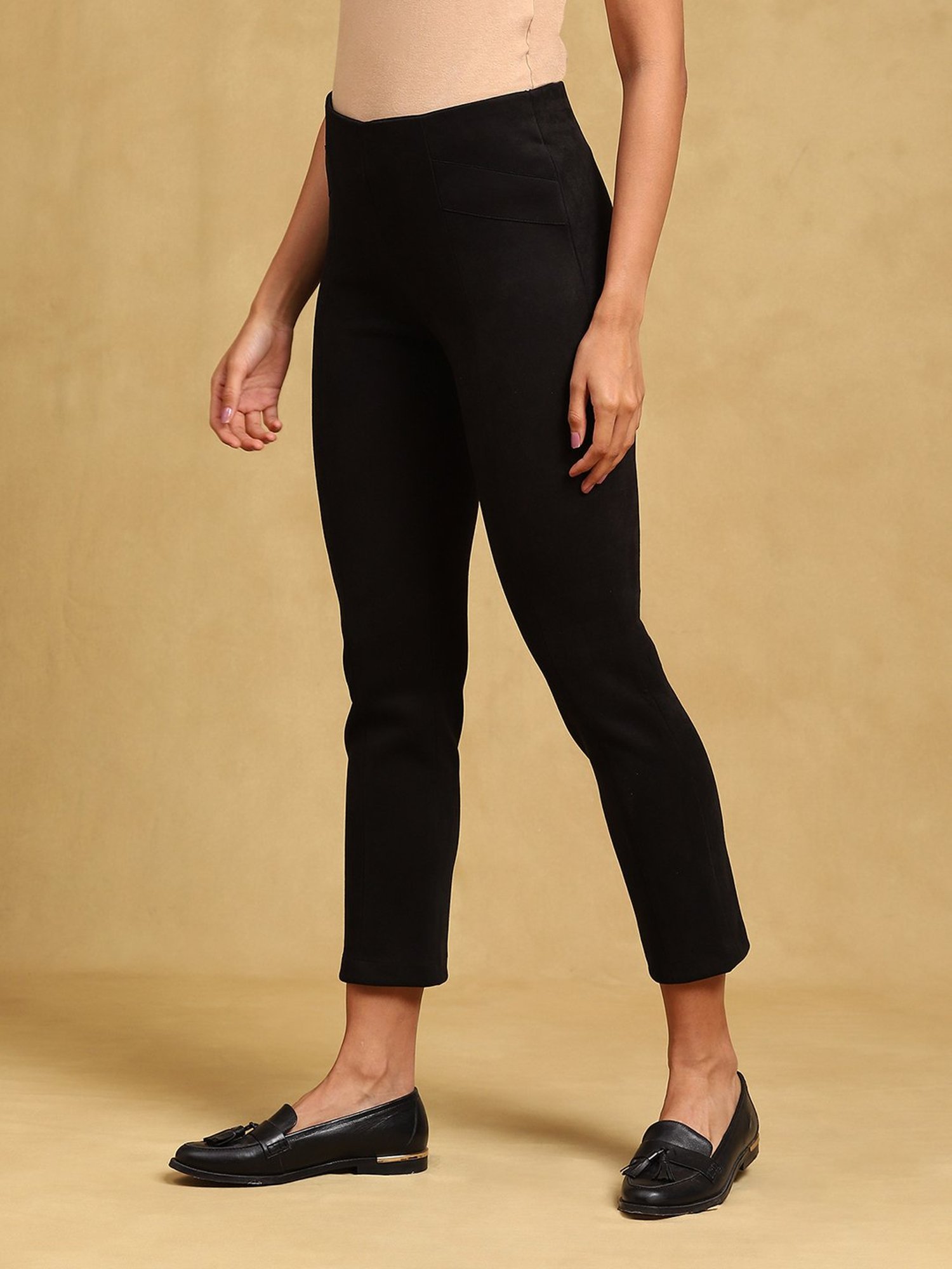 Label Ritu Kumar Black Loose Fit Treggings