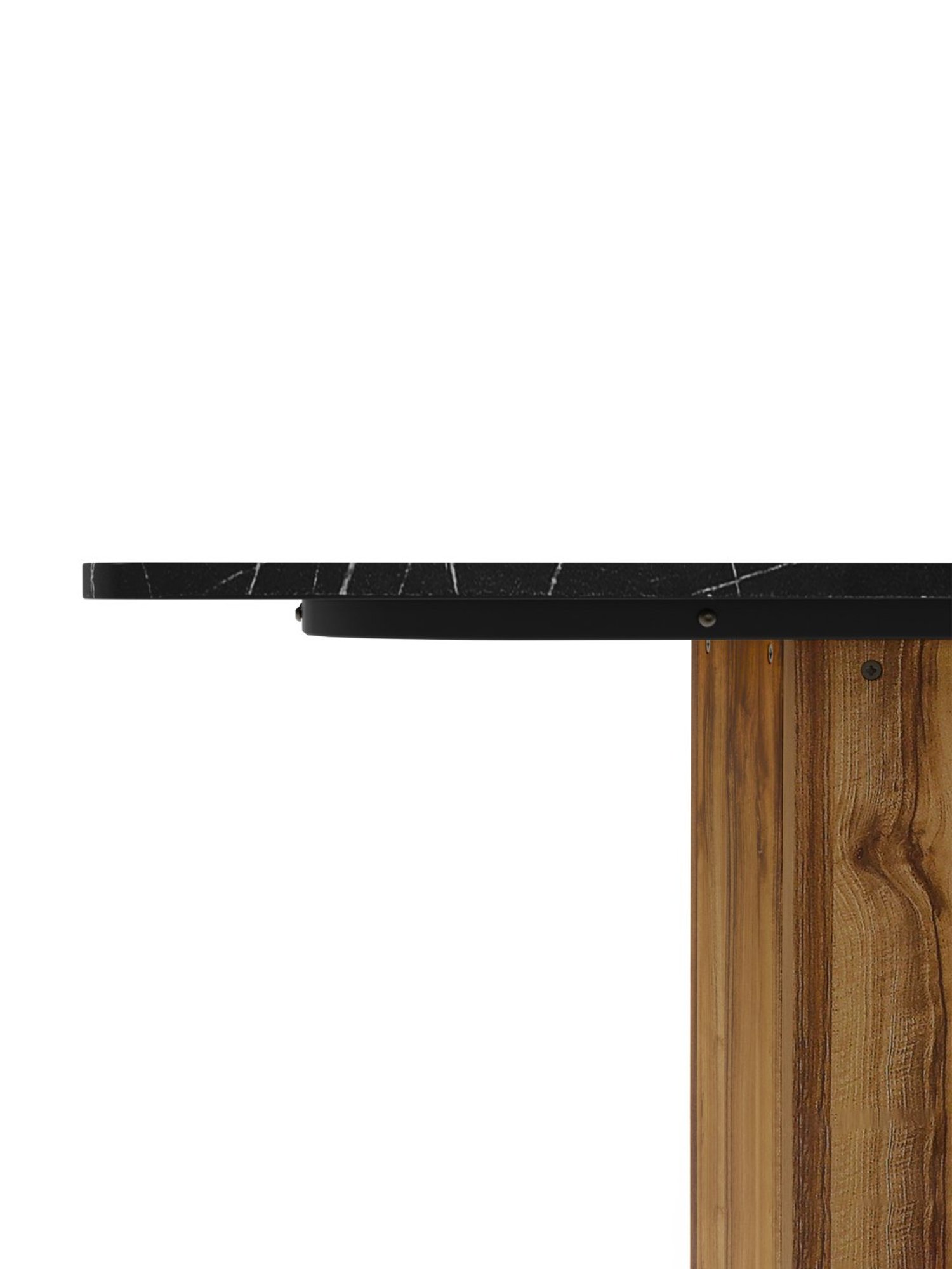 Godrej Interio Pedestal Black & Brown Engineered Wood 6 Seater Rectangular Dining Table