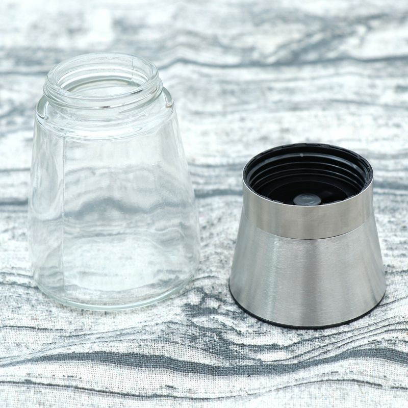 Premium Stainless Steel Salt and Pepper Grinder Handheld Pepper Mill 180ML (Pat Stomach Style)
