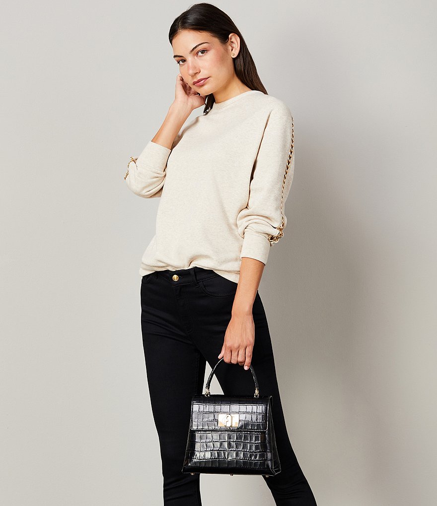 Furla 1927 Small Crocodile Top Handle Satchel Bag