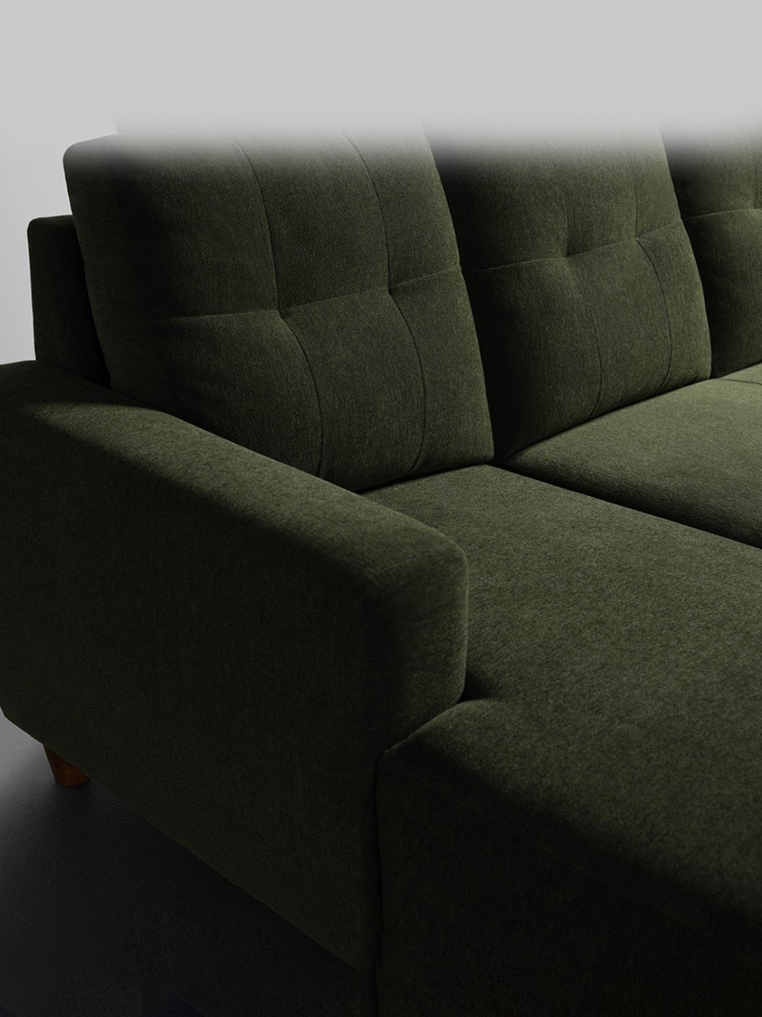 Sleepyhead Yolo Avocado Green Fabric 3 Seater LHS L Shape Sofa Set