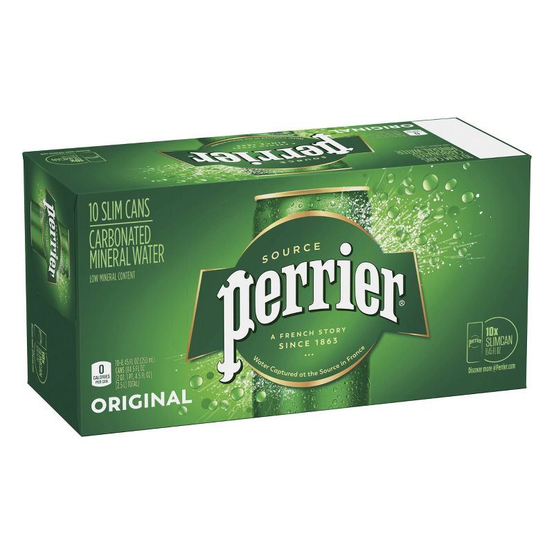 Perrier Carbonated Mineral Water - 10pk/8.45 fl oz Slim Cans