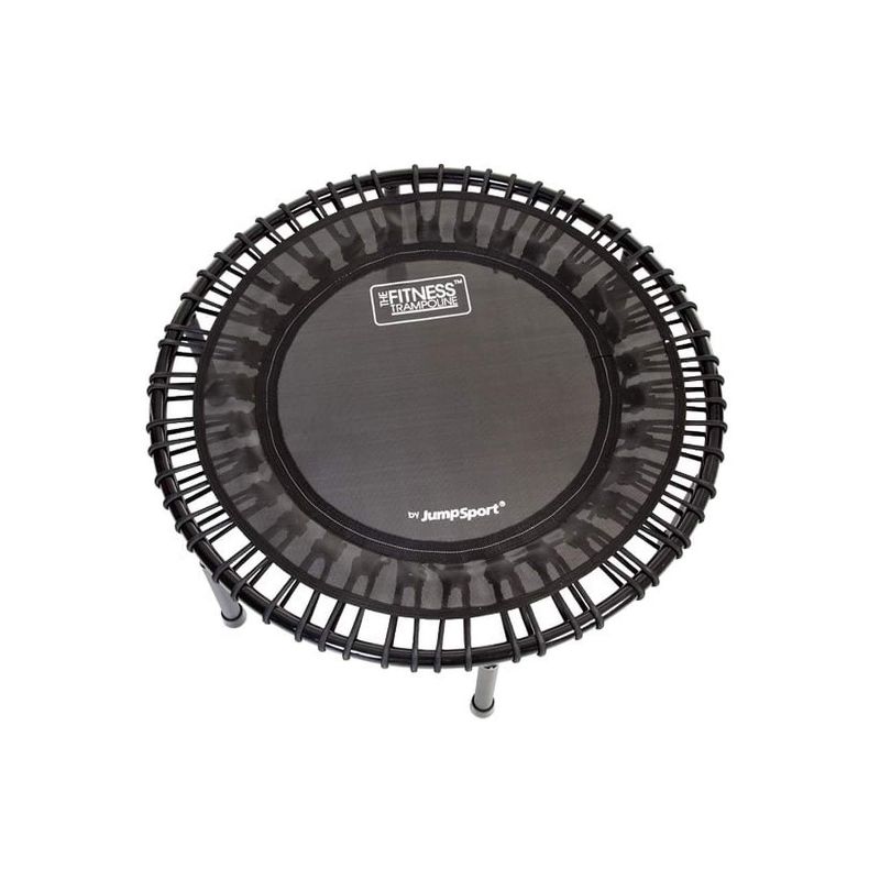 JumpSport 200 In Home Cardio Fitness Safely Cushioned Rebounder Mini Trampoline with Premium Bungees and Workout DVD, Black