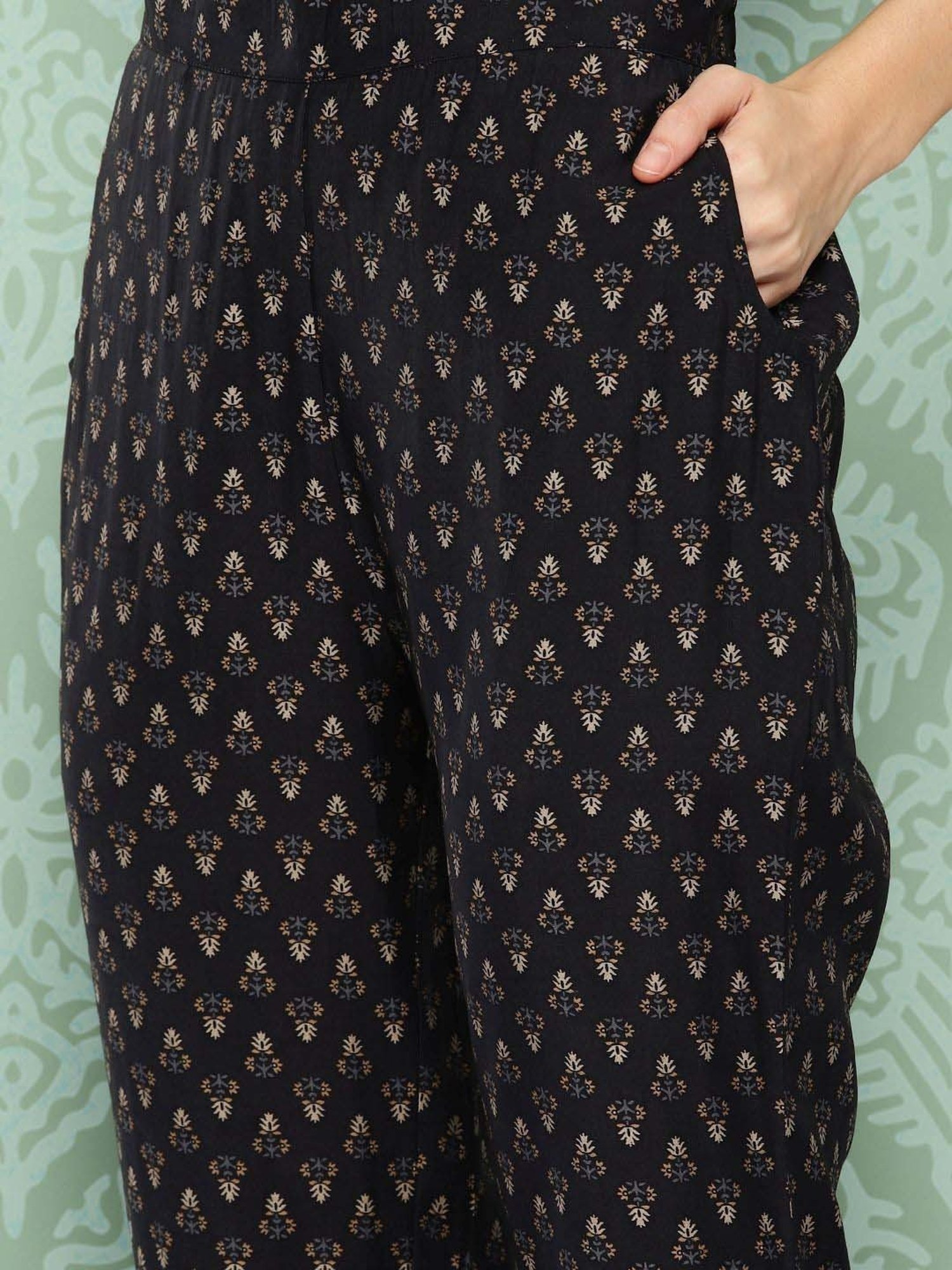 Libas Blue Printed Kurta Pant Set With Dupatta