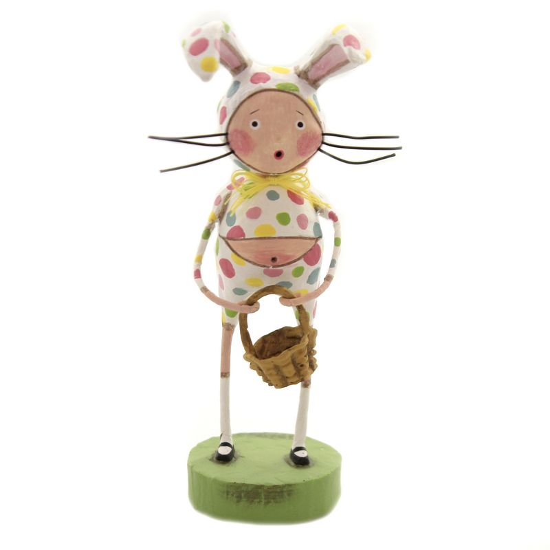Lori Mitchell 5.75" Bunny Foo Foo Easter Bunny Basket Polka Dots  -  Decorative Figurines