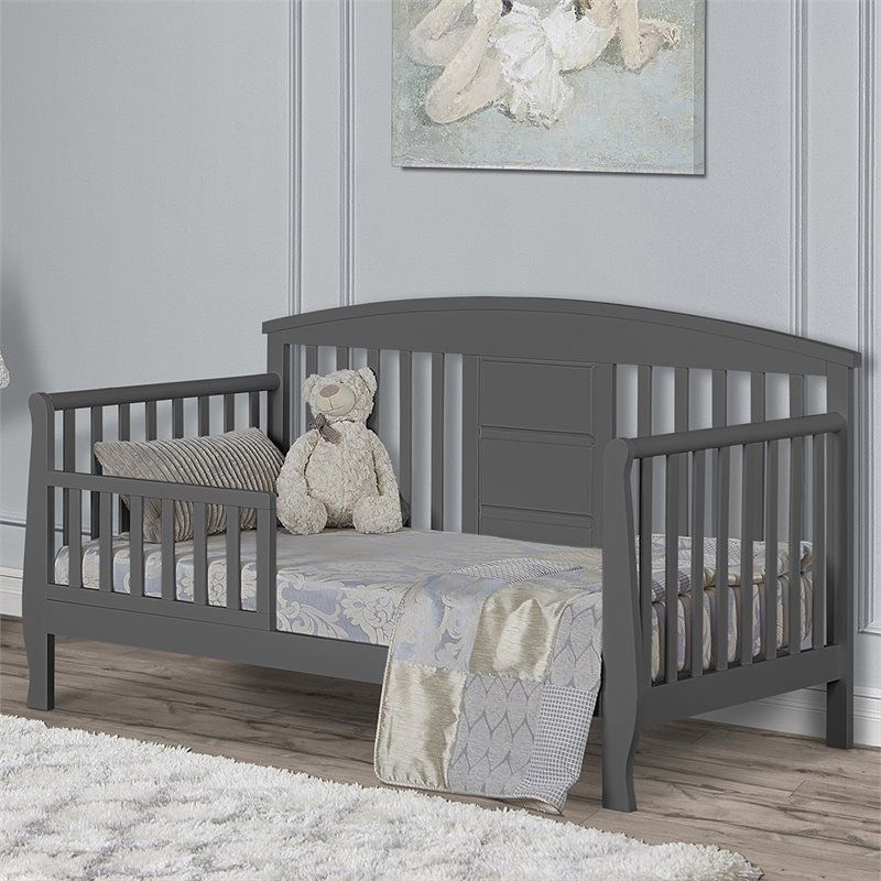 Wood Dallas Toddler Bed in Steel Gray - Dream On Me