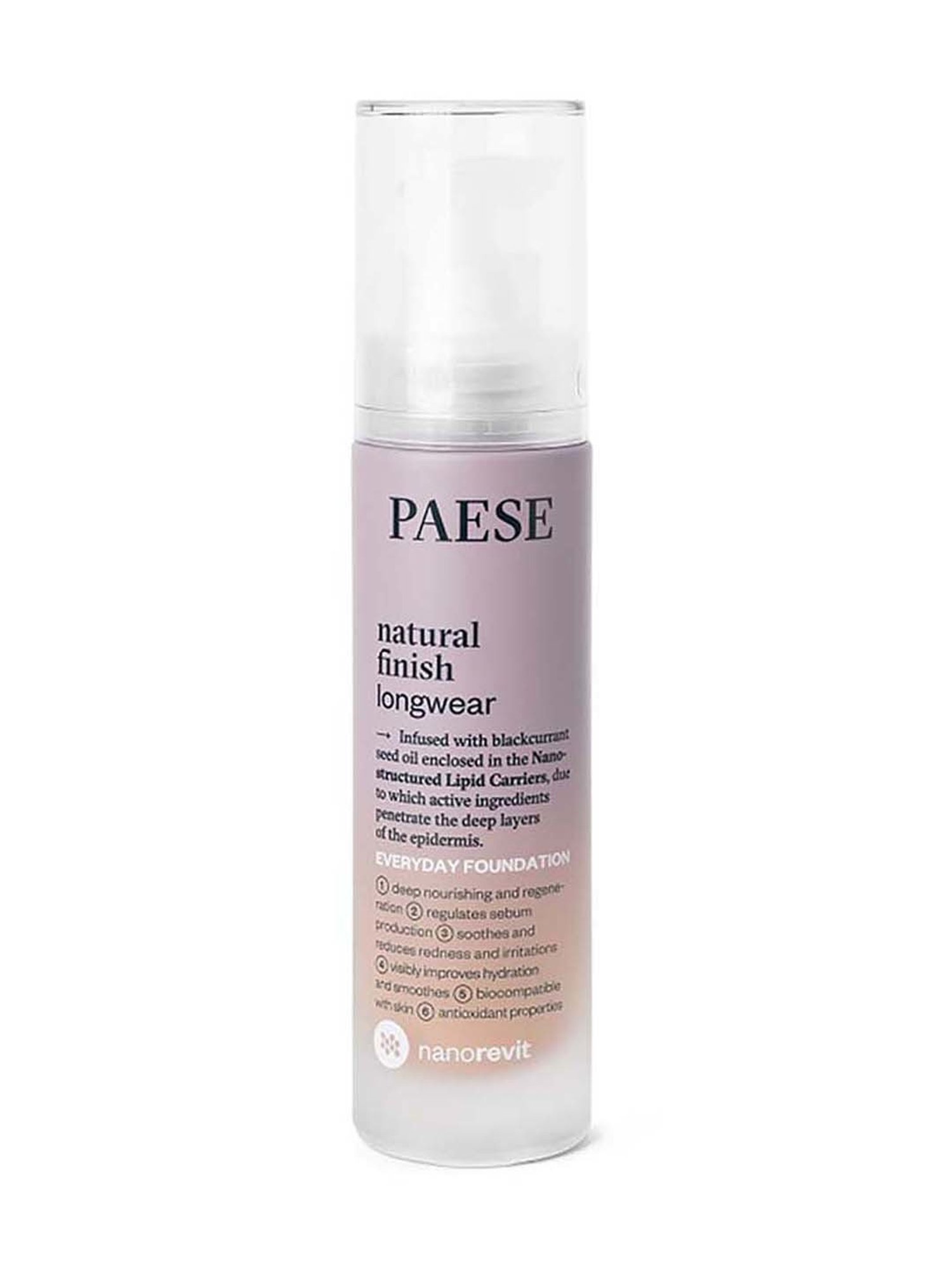 Paese Cosmetics Natural Finish Longwear Foundation 02 Porcelain - 35 ml